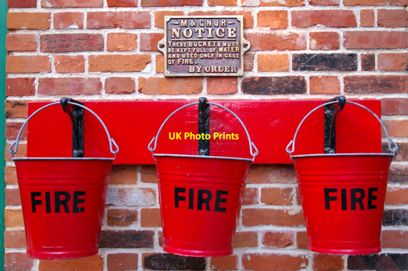 Photo 6"x4" Fire Buckets, Holt Station, Norfolk Holt\/TG0838 c2009