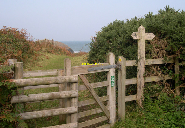 Photo 6"x4" Footpath junction near Porthsychan Pontiago c2010