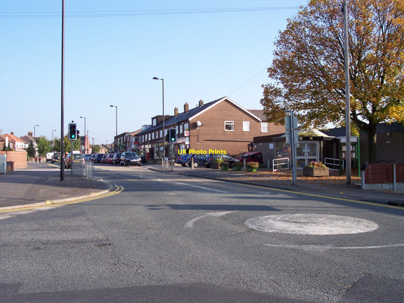 Photo 6"x4" Mini roundabout and shops at Shevington Standish\/SD5610 c2010