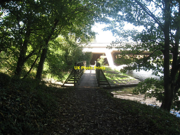 Photo 6"x4" Footbridge over an inlet of the Thames Egham c2010