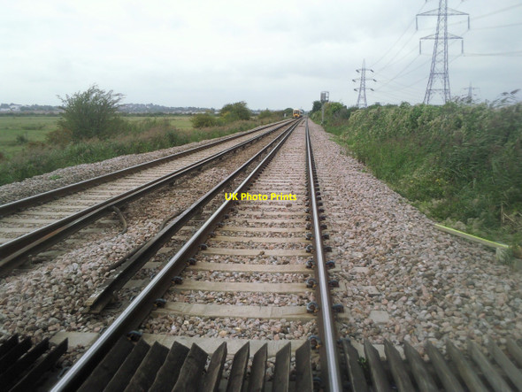 Photo 6"x4" Looking west from railway foot crossing on Filborough Marshes Chalk c2010