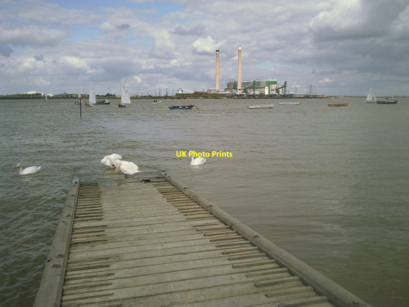Photo 6"x4" Swans on the jetty at Gravesend Gravesend\/TQ6574 c2010