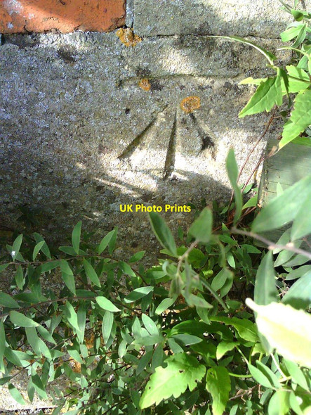 Photo 6"x4" Benchmark on #8 Barcote Cottages Carswell Marsh c2010