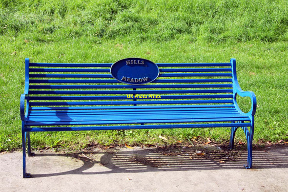 Photo 6"x4" A bench in Hills Meadow Reading c2010