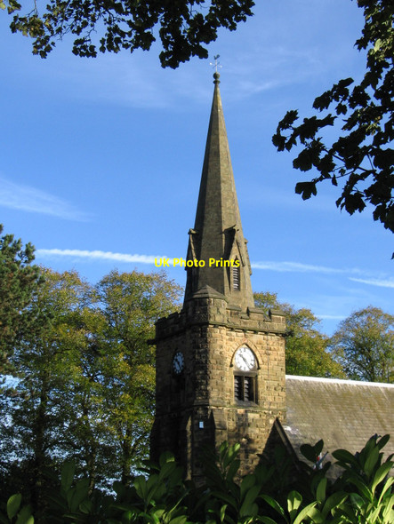 Photo 6"x4" Heath - church spire. Owlcotes c2010