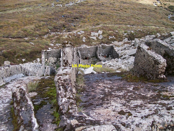 Photo 6"x4" Granite storage bins and shutes at the eastern end of Crannoge Quarry Newcastle\/J3732 c2010
