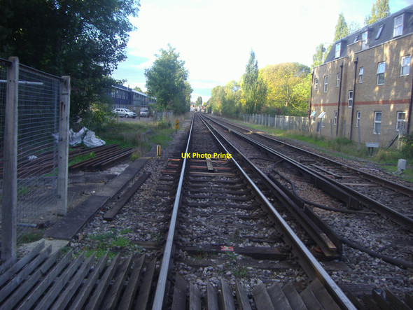 Photo 6"x4" Railway line leading to Hampton Court station Surbiton c2010