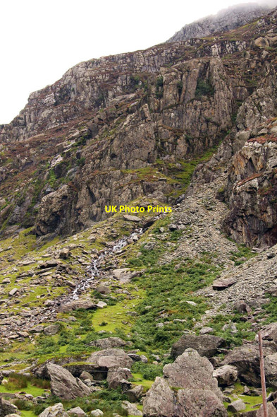 Photo 6"x4" Mountain stream in Llanberis Pass Gwastadnant c2010