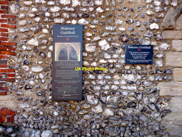 Photo 6"x4" Plaque on Blakeney Guildhall, Norfolk Blakeney\/TG0243 c2009