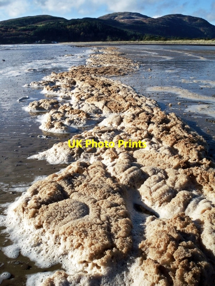 Photo 6"x4" Spume on the beach at Carradale Carradale c2010