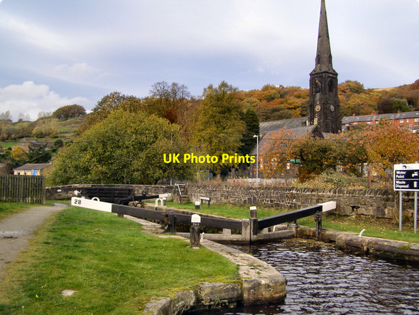 Photo 6"x4" Rochdale Canal, Travis Mill Lock Knowl Wood\/SD9322 c2010