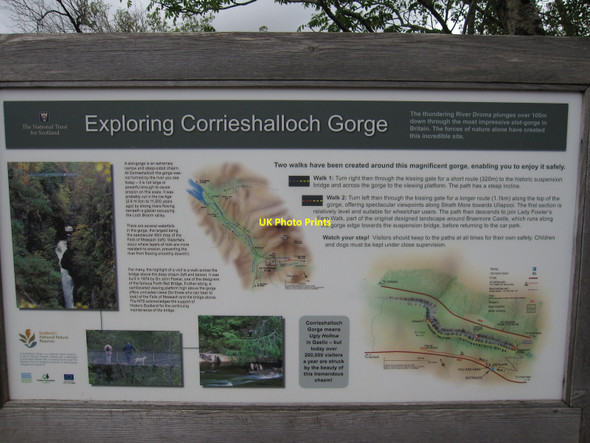 Photo 6"x4" Corrieshalloch Gorge information board Sidhean na Sr\u00f2ine c2010