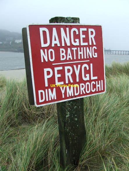Photo 6"x4" Perygl Dim Ymdrochi Barmouth\/Abermaw c2010
