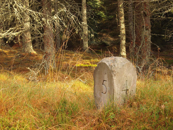 Photo 6"x4" Milestone on Glen Banvie circular walk Bruar c2010