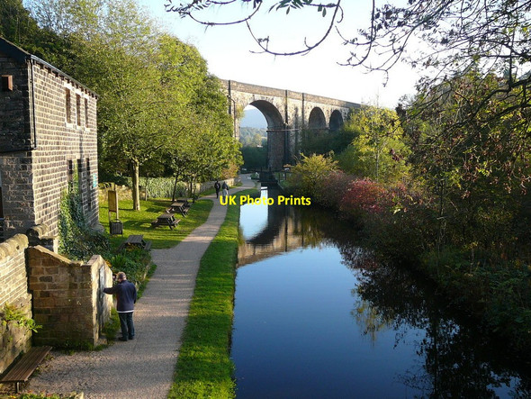 Photo 6"x4" Huddersfield Narrow Canal from by the Brownhill Countryside Centre Dobcross c2010