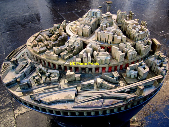 Photo 6"x4" The Grainger Town Sculptural Map, Neville Street Newcastle upon Tyne c2010