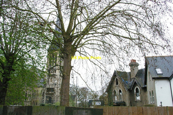 Photo 6"x4" St Peter's Church, Dulwich Common, and derelict house Dulwich c2009