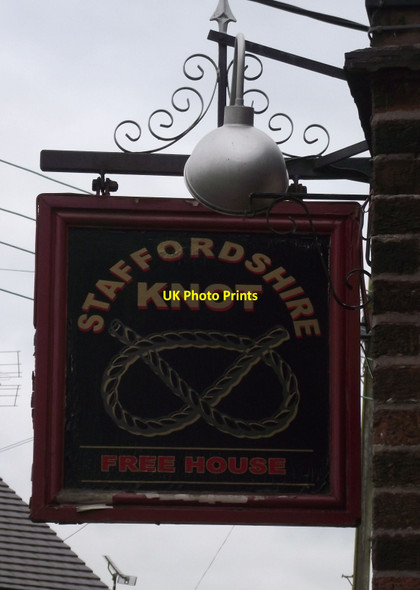 Photo 6"x4" Sign for the Staffordshire Knot Biddulph c2010