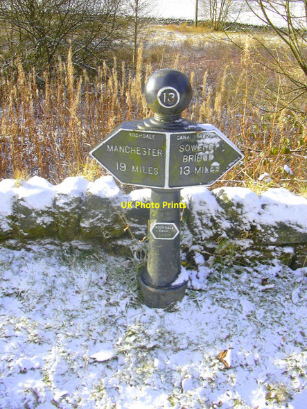 Photo 6"x4" Canal Sign Post at Warland Warland\/SD9420 c2010