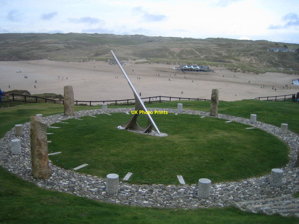 Photo 6"x4" Droskyn Sundial Perranporth c2010