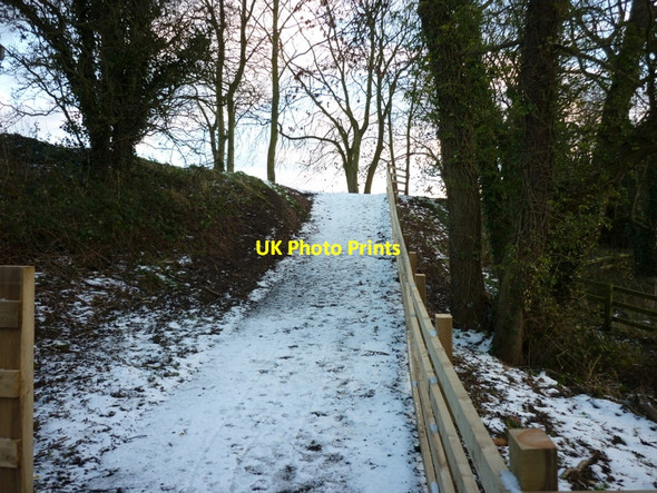 Photo 6"x4" Rejoining the disused railway line to Scarborough Burniston c2010