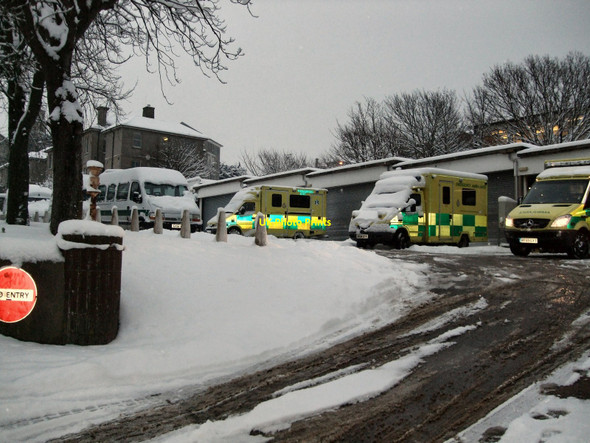 Photo 6"x4" Ambulance station in the snow Brighton\/TQ3106 c2010