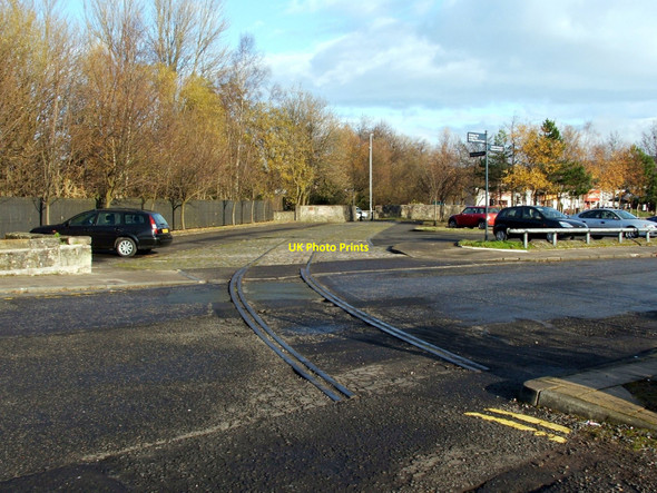 Photo 6"x4" Railway tracks at former distillery site Dumbarton c2010