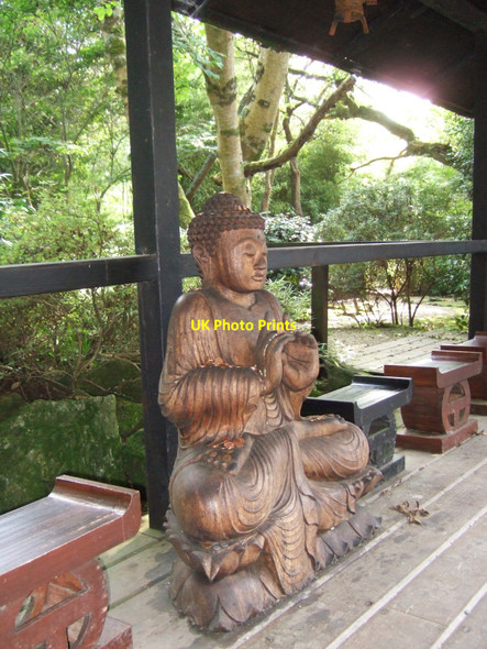Photo 6"x4" Buddha figure in the Japanese Garden, St Mawgan Carloggas\/SW8765 c2008