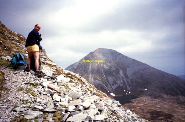 Photo 6"x4" On the zig-zag track up south east ridge of Sgor Eilde Beag Loch Eilde M\u00f2r c1990