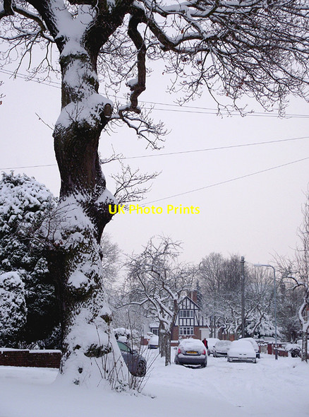 Photo 6"x4" A snowy Buckingham Road in Penn, Wolverhampton Wolverhampton c2010