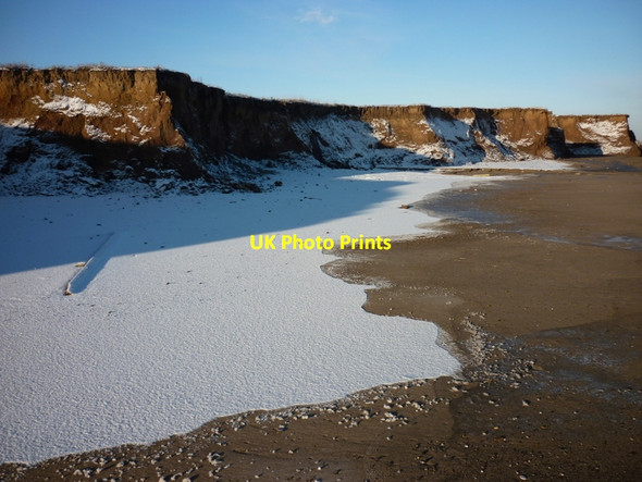 Photo 6"x4" High water mark in the snow Withernsea c2010