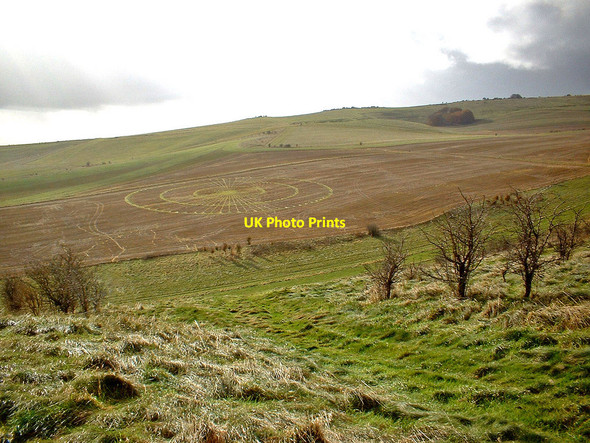 Photo 6"x4" Crop circle, Knoll Down Yatesbury c2002