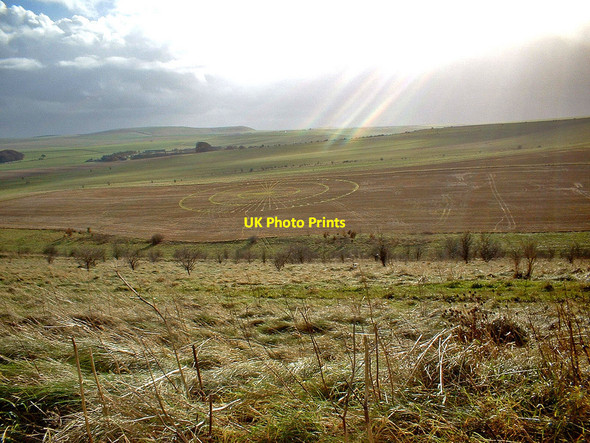 Photo 6"x4" Crop circle, Knoll Down Yatesbury c2002