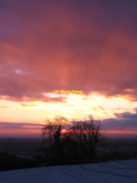 Photo 6"x4" Sunset over the vale High Kilburn c2010