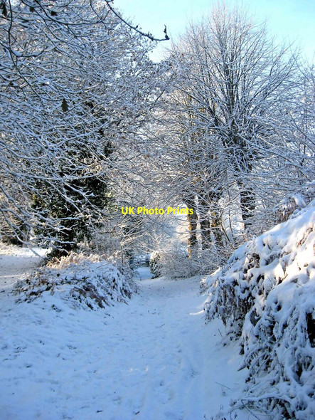 Photo 6"x4" A snow-covered path Stourport-on-Severn c2010