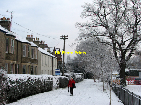 Photo 6"x4" Newnham: Summerfield in the snow Cambridge\/TL4658 c2010