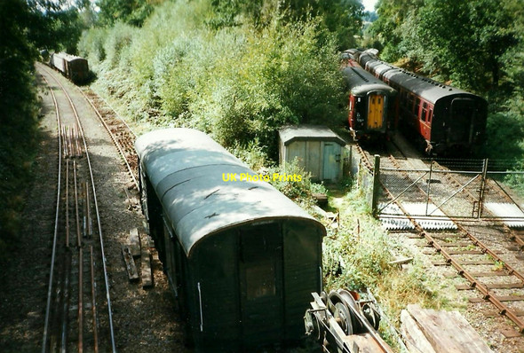 Photo 6"x4" Disused Railtrack and Rolling Stock at Groombridge Birchden c1999