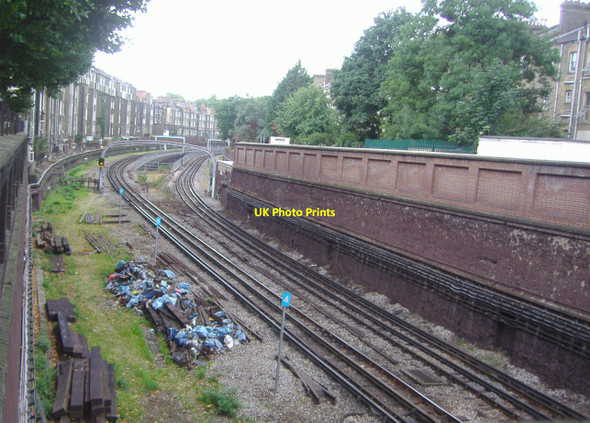 Photo 6"x4" Railway line Barons Court Kensington\/TQ2579 c2008