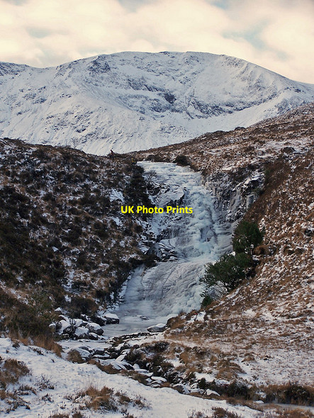 Photo 6"x4" Eas a' Bhradain - frozen Luib c2010