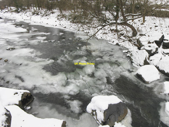 Photo 6"x4" Iced weir on River Amman Ammanford\/Rhydaman c2010