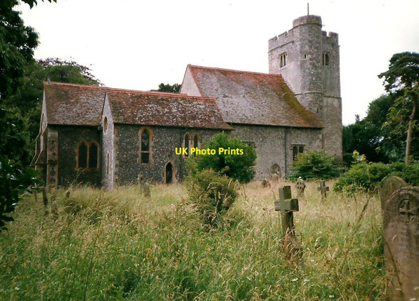 Photo 6"x4" St. Mary & The Holy Cross Church, Milstead Milstead c1998