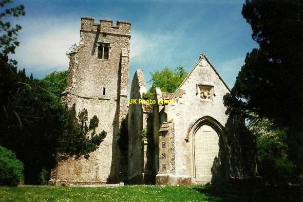 Photo 6"x4" St. Mary's Church, Eastwell (remains) Eastwell Park\/TR0147 c1996