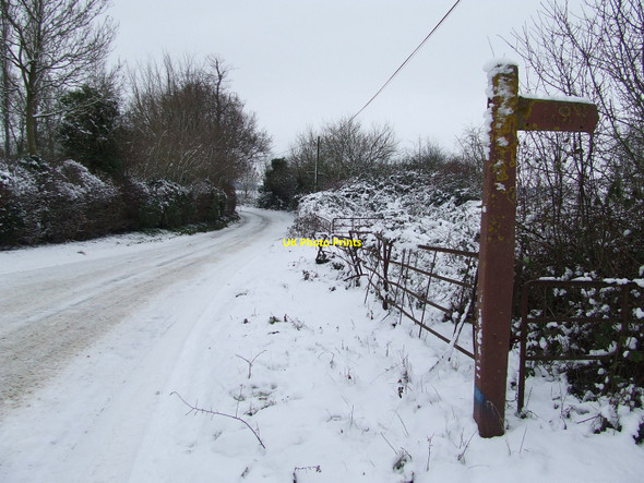 Photo 6"x4" Footpath Sign Preston St Mary c2010
