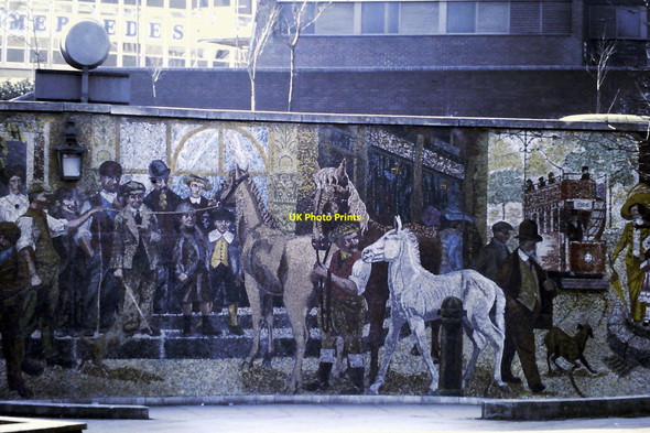 Photo 6"x4" Horsefair mural, Holloway Circus Lee Bank c1986