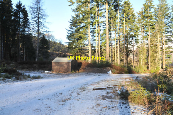Photo 6"x4" Shed and parking area in the forestry near Gairlochy Gairlochy\/Ge\u00e0rr Lochaidh c2011
