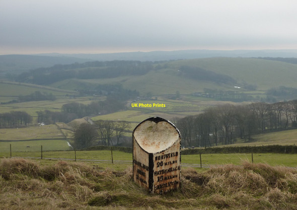 Photo 6"x4" Milepost on the former A625 Perryfoot c2011