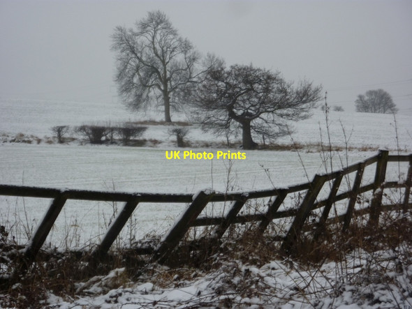 Photo 6"x4" Snowy fields by the Stockley Trail Bolsover c2011