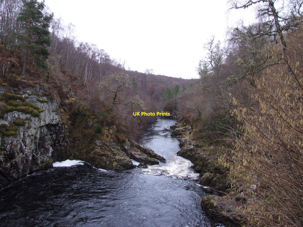 Photo 6"x4" Falls of Shin - downstream Invershin c2010