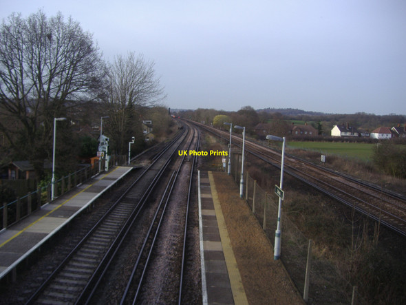 Photo 6"x4" Railway lines north of Salfords station Salfords c2009