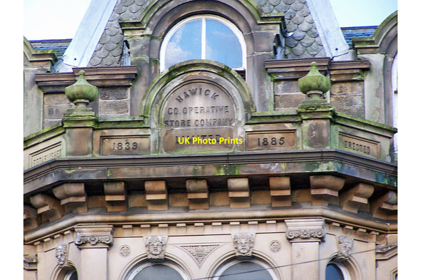 Photo 6"x4" Inscription on Hawick shop Hawick c2011